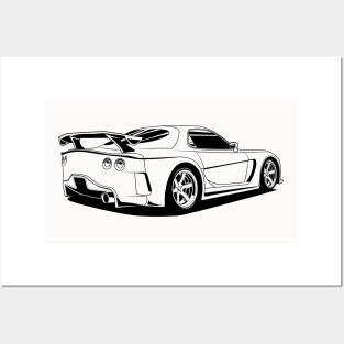 rx7 veilside black print Posters and Art